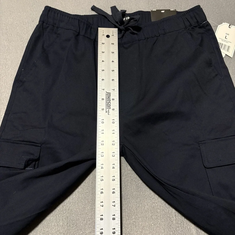 Mens Cargo Joggers 32x32 Navy Blue 4-Way Stretch Flex Comfort Drawstring NEW